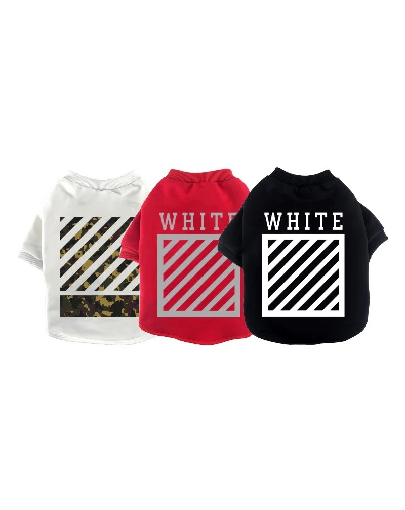 OFF- WHITE ペット服ｔシャツパーカー 個性潮流 犬 ネコ服 保護性 ベスト Ｔシャツ フード付くパーカー作れる