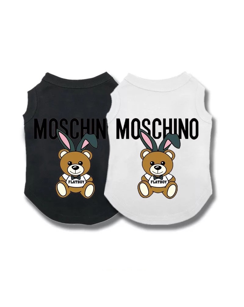 モスキーノ ペット服 可愛いくまちゃん付きmoschino 犬猫ｔシャツベスト