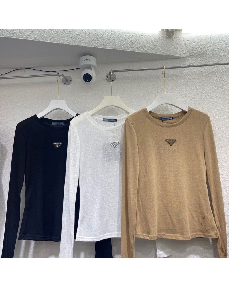 プラダ ロングシャツ薄手お洒落ファッショントップス女子向け