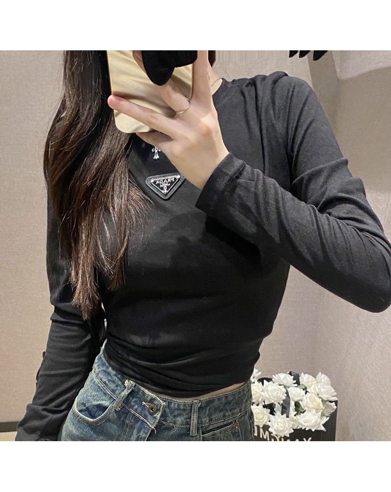 プラダ ロングシャツ薄手お洒落ファッショントップス女子向け
