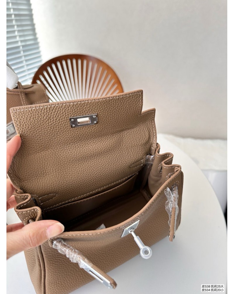 エルメス ケリーハンドバッグファッション牛革製ショルダーバッグ女性
