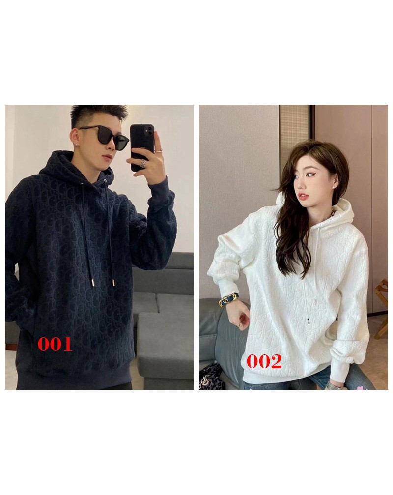 ディオール パーカー男女兼用オシャレプリントスウェット服フード付きカジュアルスタイリッシュ