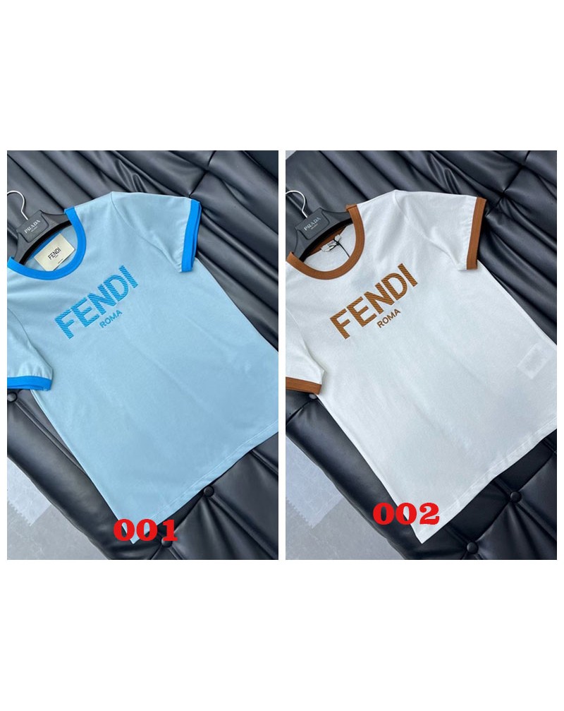 フェンデイ tシャツ半袖ファッションティシャツ短袖コットン