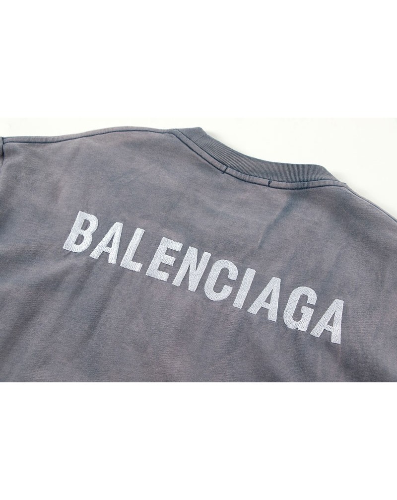 バレンシアガ tシャツ 韓国風ティシャツグラデーション潮流人気Ｔシャツ短袖精緻刺繍カジュアルメンズレディース向け