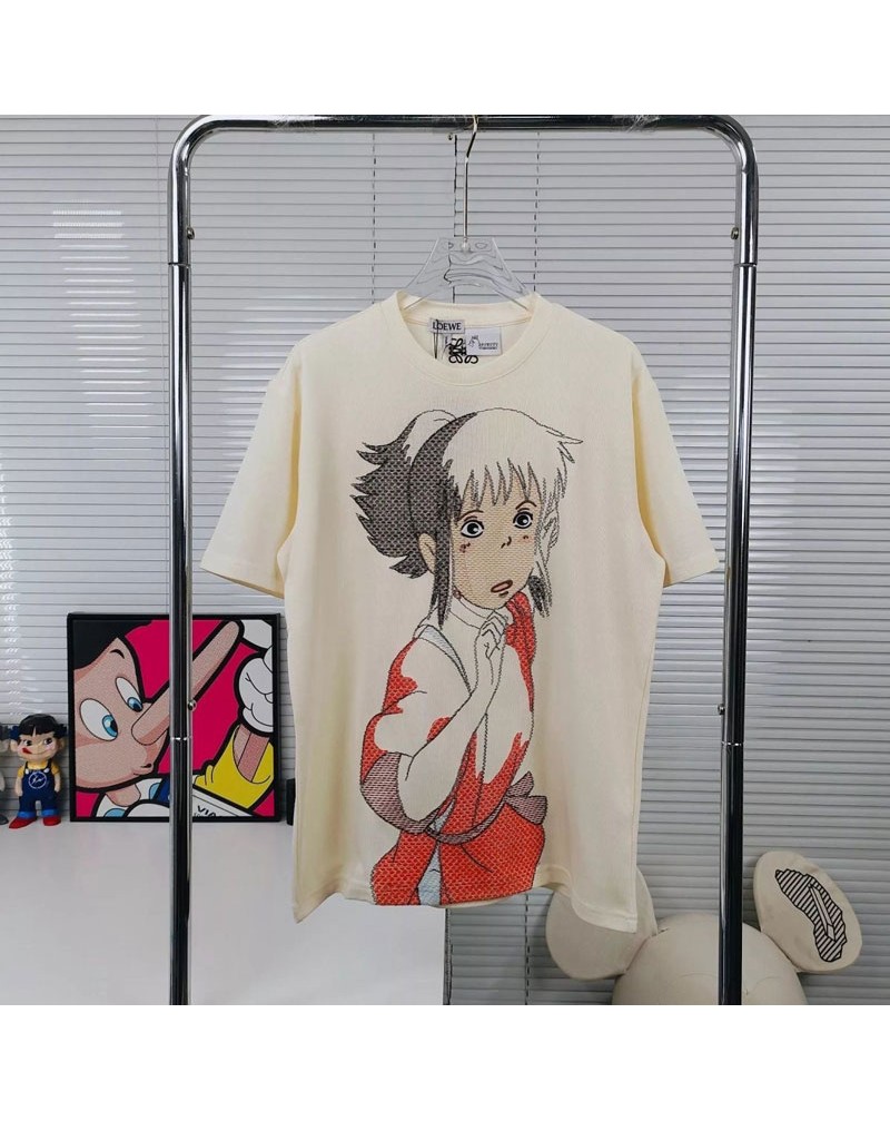 ロエベ トトロコラボ tシャツオシャレ短袖ティシャツコットンカジュアル