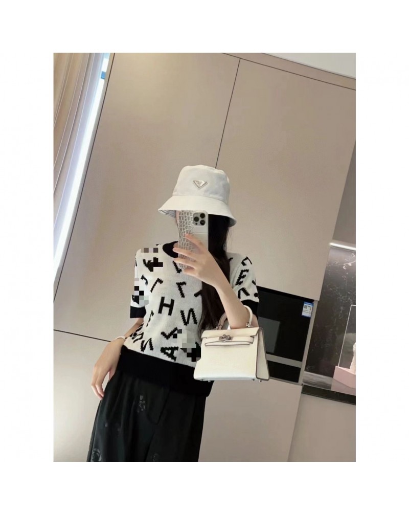 シャネル ニットtシャツオシャレ女性ファッションフリーサイズ
