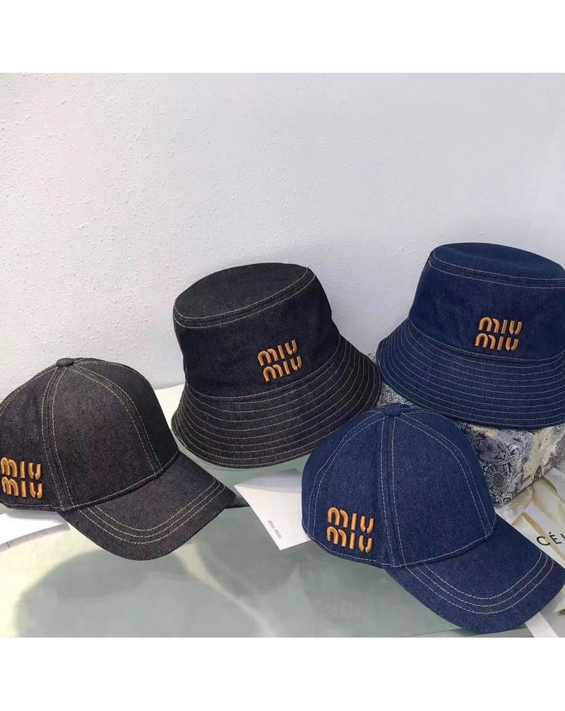 ミュウミュウ キャップオシャレデニム漁師の帽子ファッション