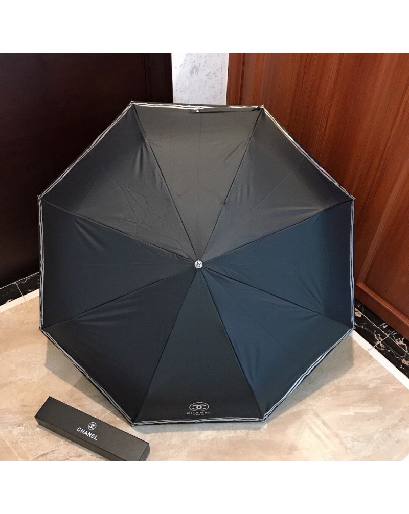 シャネル かさ シンプル小香風傘オシャレ人気ブランド晴雨傘三つ折り自動機能ボタン