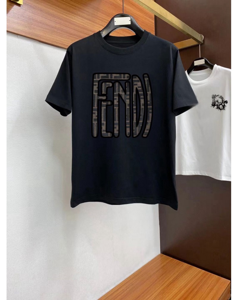フェンデイ Tシャツ短袖コットン男女兼用ブランドティシャツペアお揃い