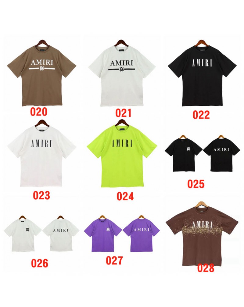 アミリ tシャツ潮流個性人気男女向けカジュアルティシャツ短袖コットン