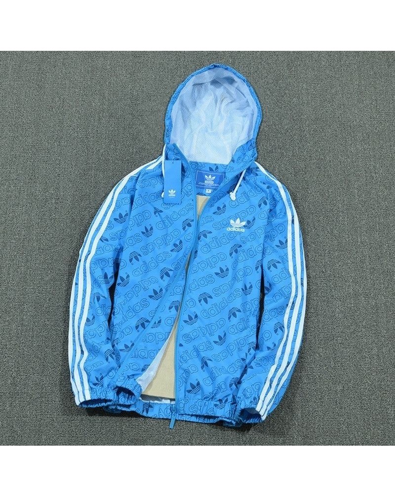 アディダス 日焼け止め服フード付き スポーツ風 経典プリント日焼け防止コート