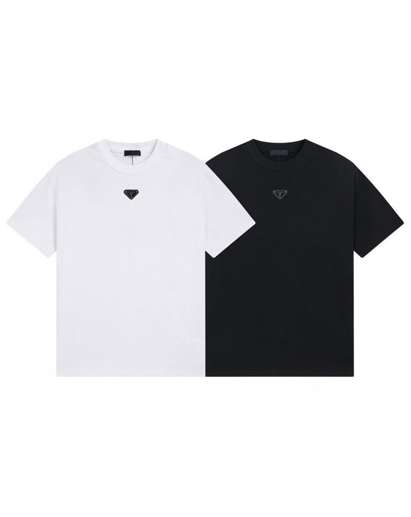 プラダ tシャツ シンプル簡約短袖コットンペアお揃いティシャツトップス