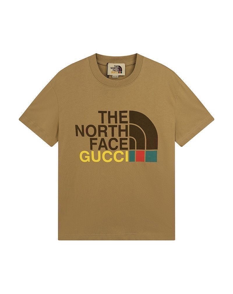 グッチザノースフェイス tシャツ潮流人気ティシャツコットントップス男女向けファッション