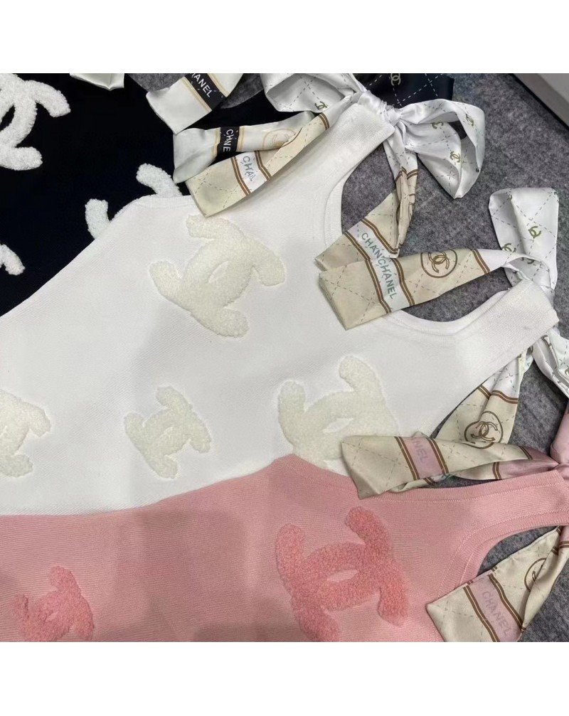 シャネル チョッキ人気ニット洋服オシャレ小香風無袖ファッションフリースサイズ