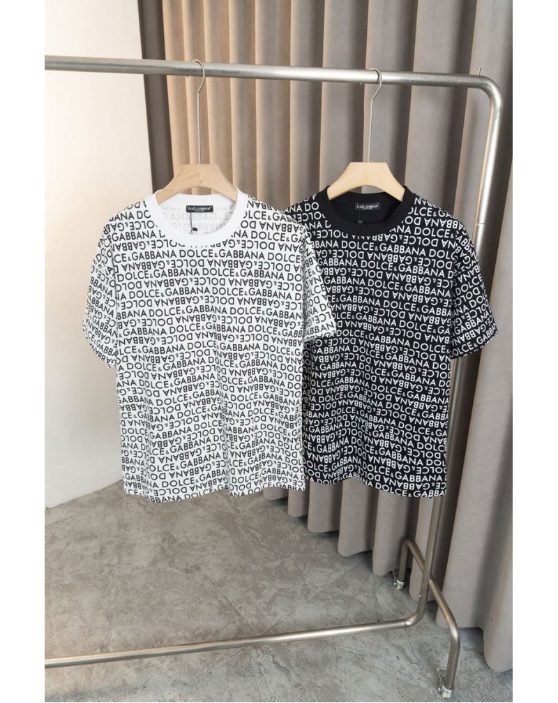 D&G tシャツ短袖お洒落プリントカジュアル男女向けティシャツ