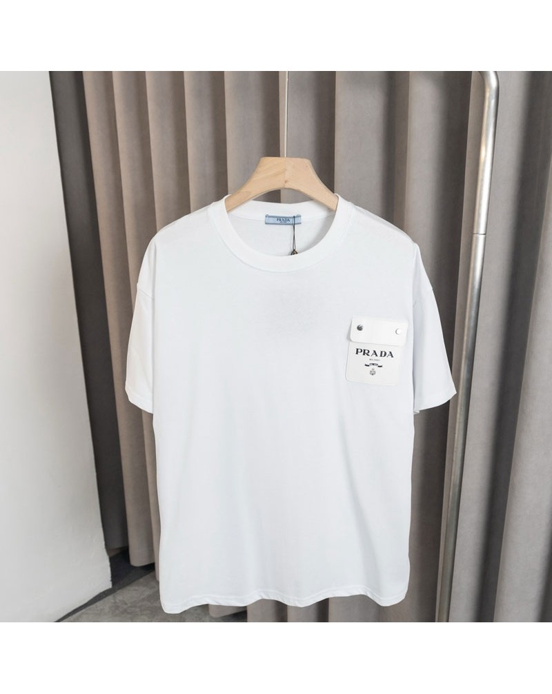 プラダ tシャツ簡約お洒落ポケット付き 人気新作ティシャツトップスコットン