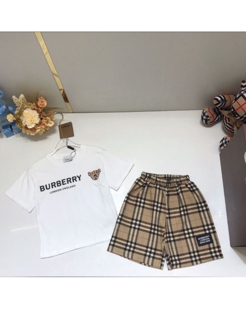 バーバリー tシャツ半ズボンセット子供お洒落アップセットキッズ向け