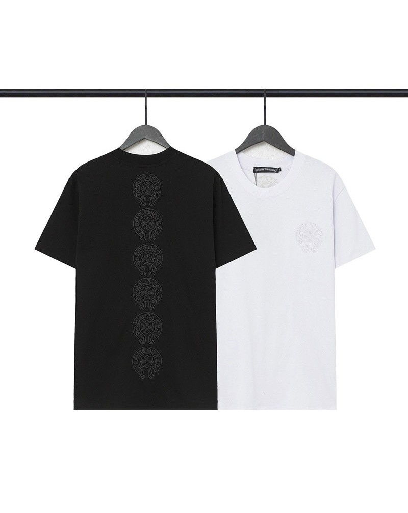 クロムハーツ tシャツ短袖ペアお揃い精緻刺繍ティシャツトップス潮流個性
