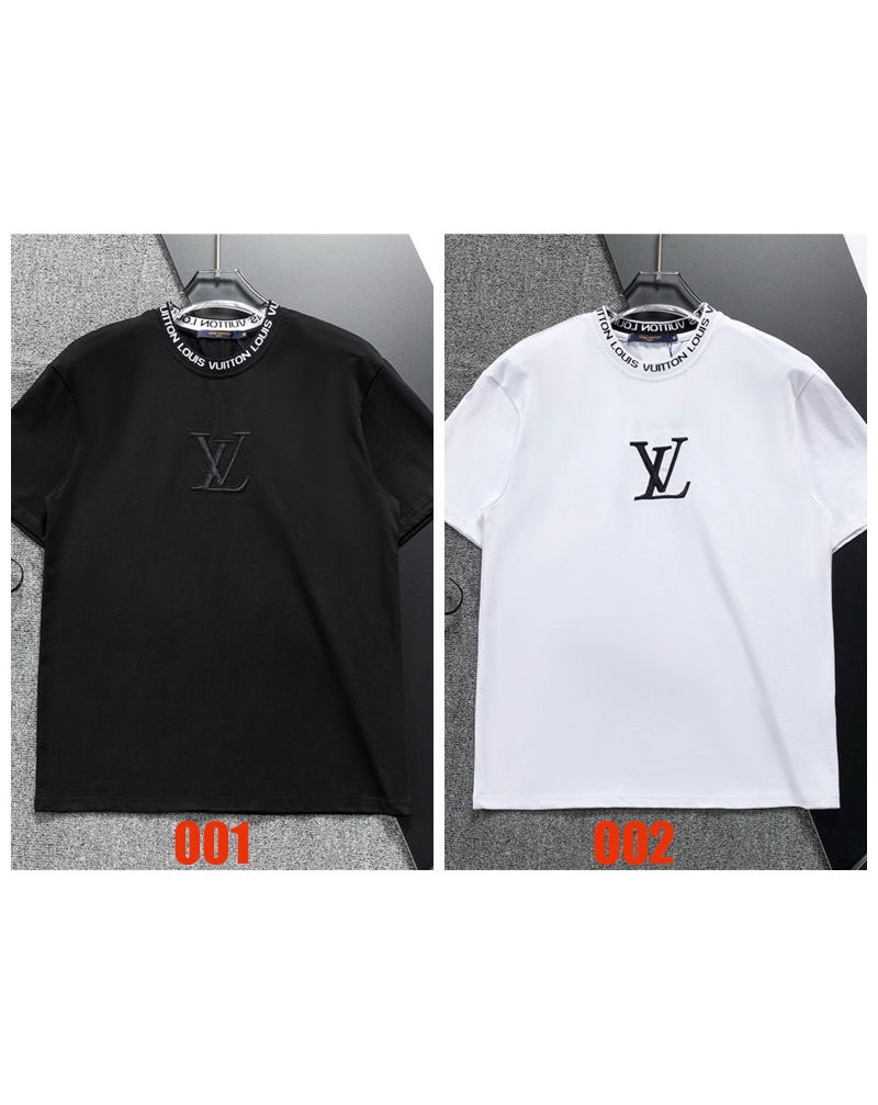 ルイヴィトン tシャツ精緻刺繍カジュアルファッション半袖コットン