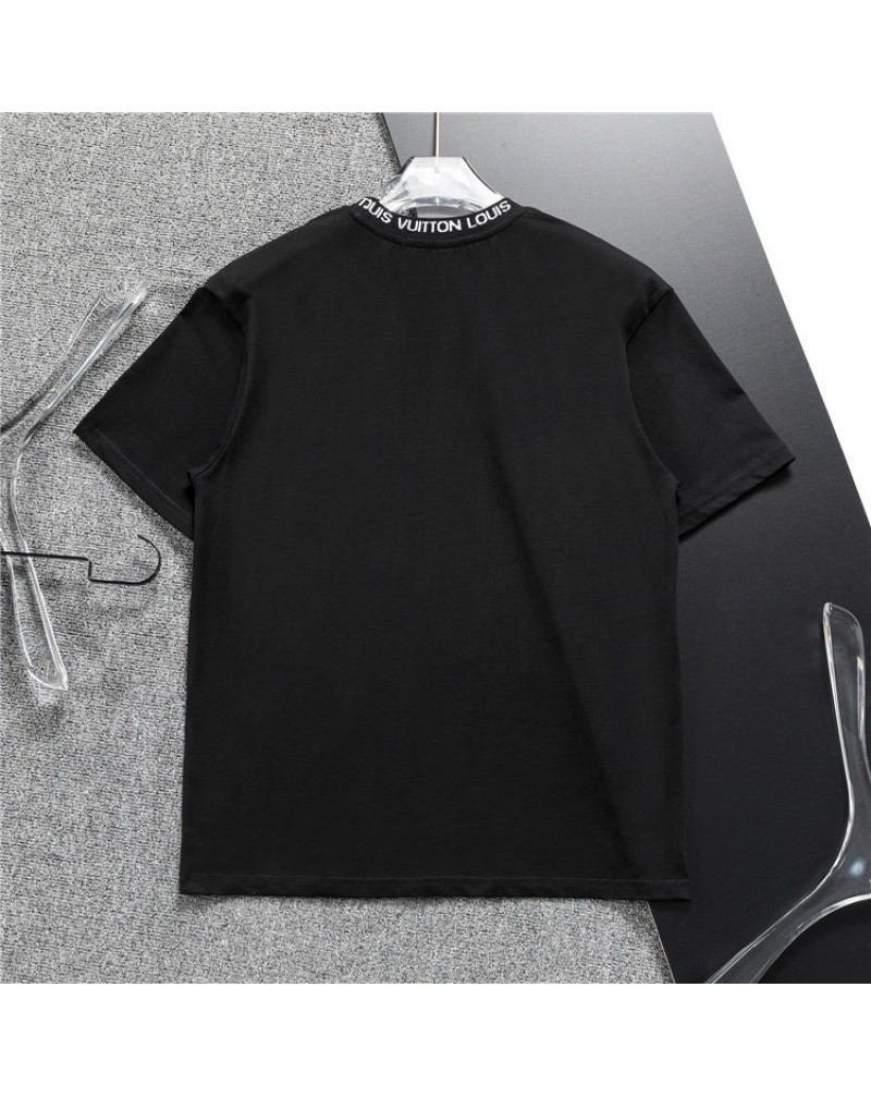 ルイヴィトン tシャツ精緻刺繍カジュアルファッション半袖コットン