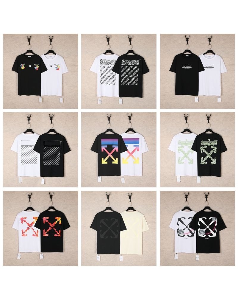 オーフホワイト tシャツ 潮流人気ブランド短袖コットン男女向け