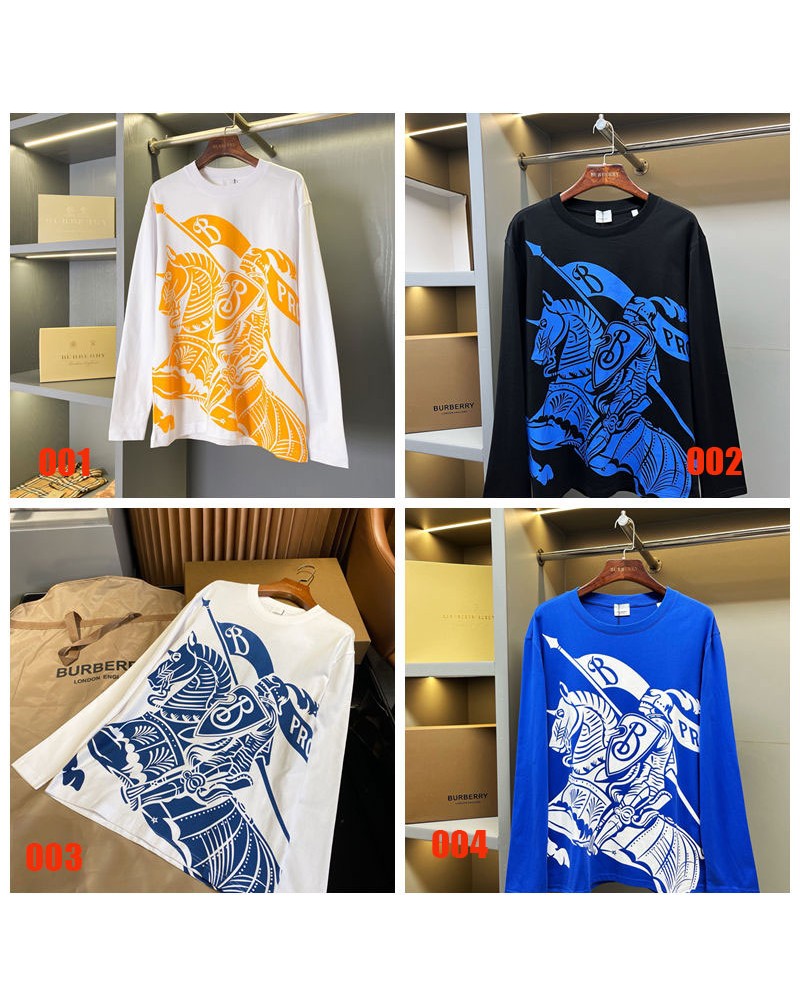 バーバリー ロングシャツ爆人気新作長袖秋ウェアトップスカッコイイプリント付き高品質