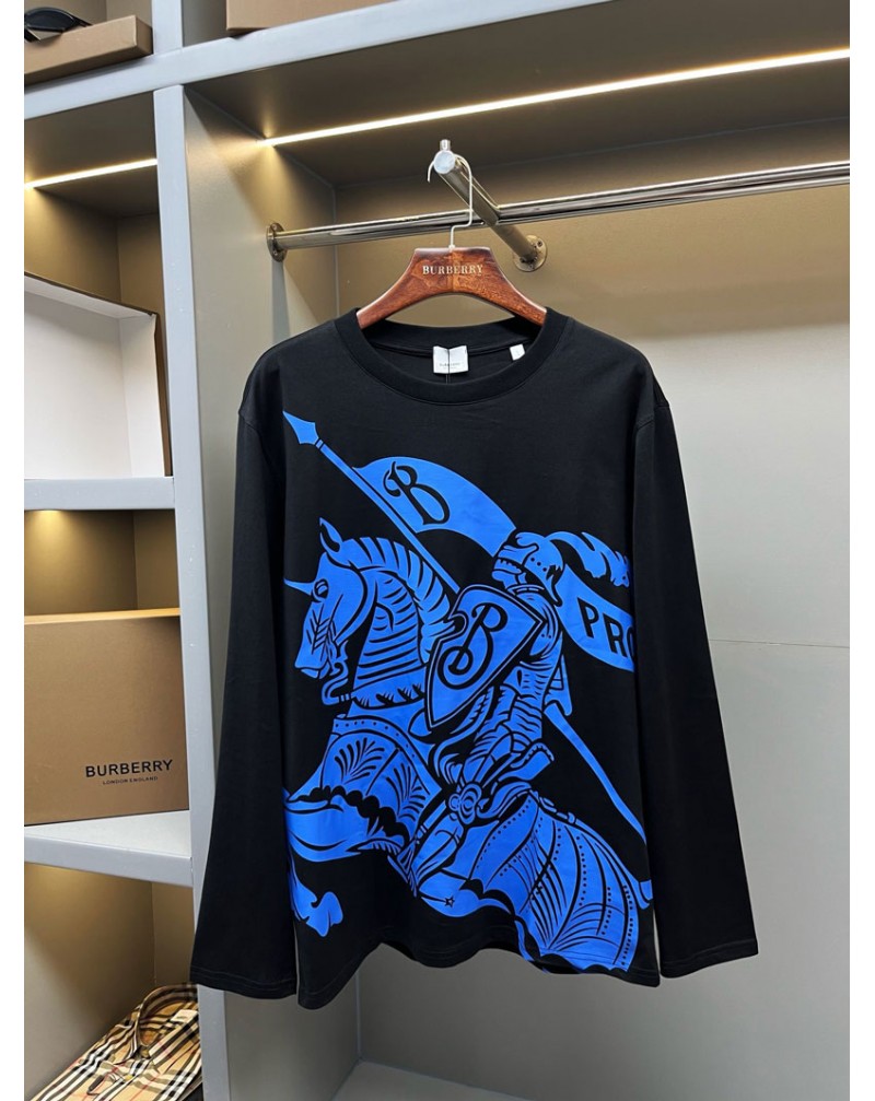 バーバリー ロングシャツ爆人気新作長袖秋ウェアトップスカッコイイプリント付き高品質