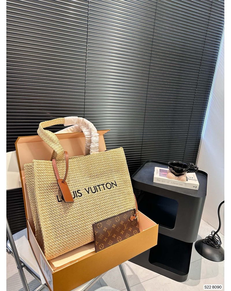 ルイヴィトン カゴバッグオシャレトートバッグポケット付き