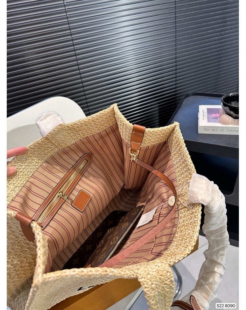 ルイヴィトン カゴバッグオシャレトートバッグポケット付き