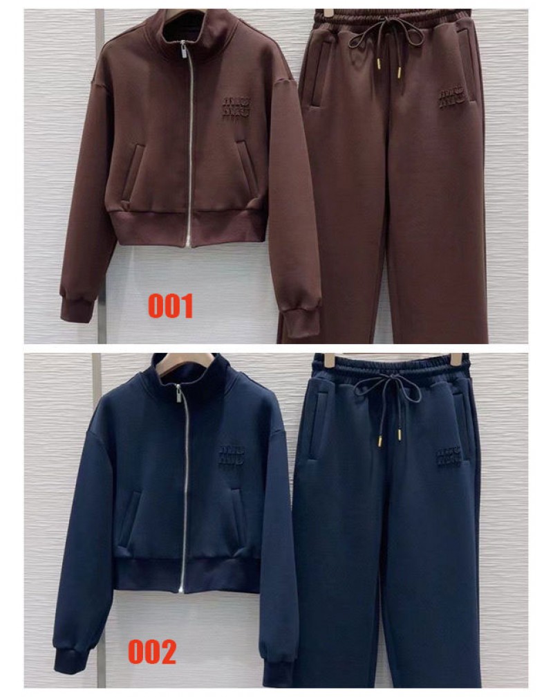 ミュウミュウ上下セットスウェットコートパンツ女性人気アップセット売れ筋
