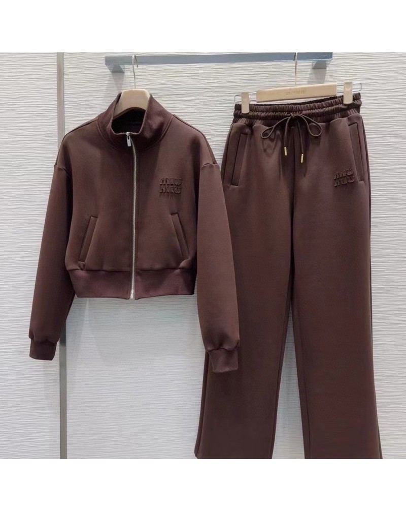 ミュウミュウ上下セットスウェットコートパンツ女性人気アップセット売れ筋
