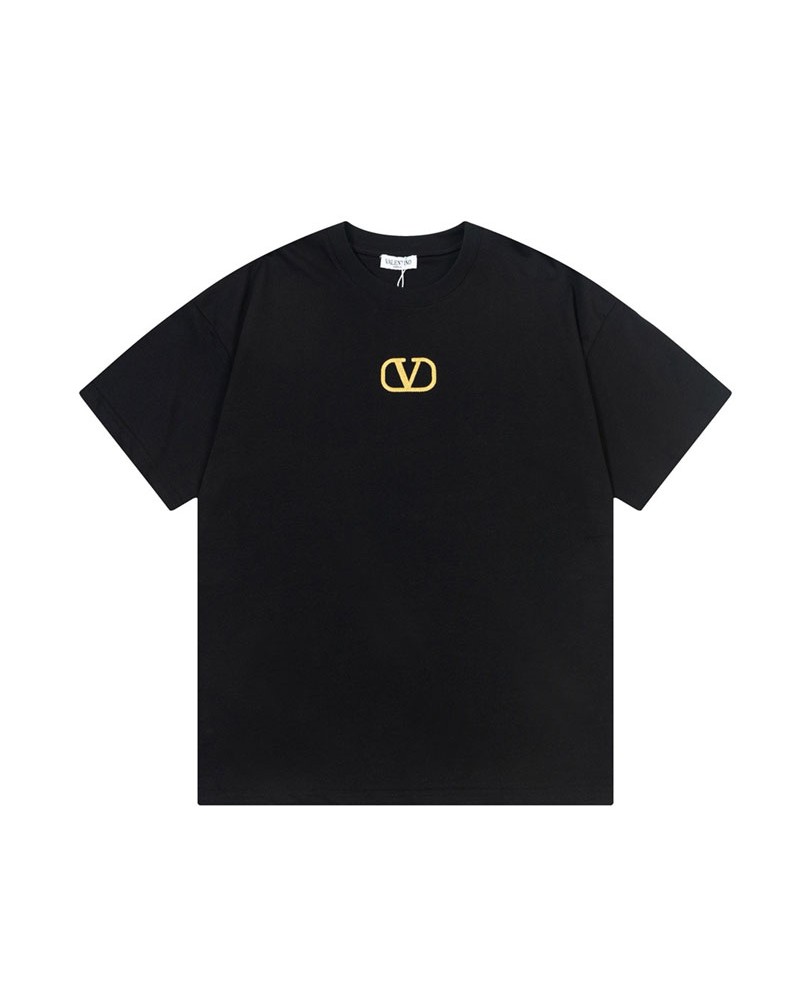 ヴァレンティノ tシャツ おしゃれ簡約短袖男女向けティシャツ半袖コットン精緻刺繍LOGO新作