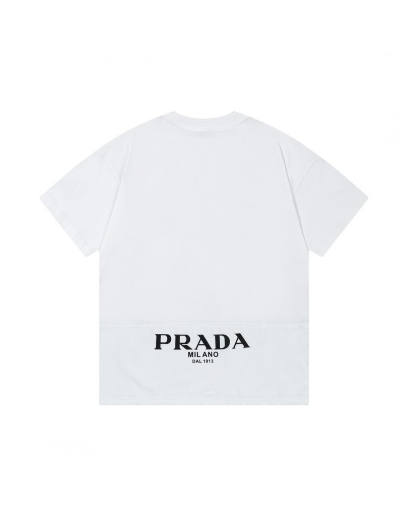 プラダ tシャツ 爆人気個性ティシャツコットンバックスプライシングスタイル 流行メンズレディース芸能人愛着高品質コットン製
