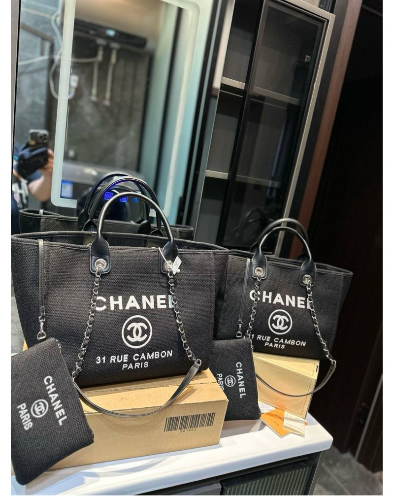 シャネル トートバッグ オシャレ超人気小香風ショピングバッグポケット付き