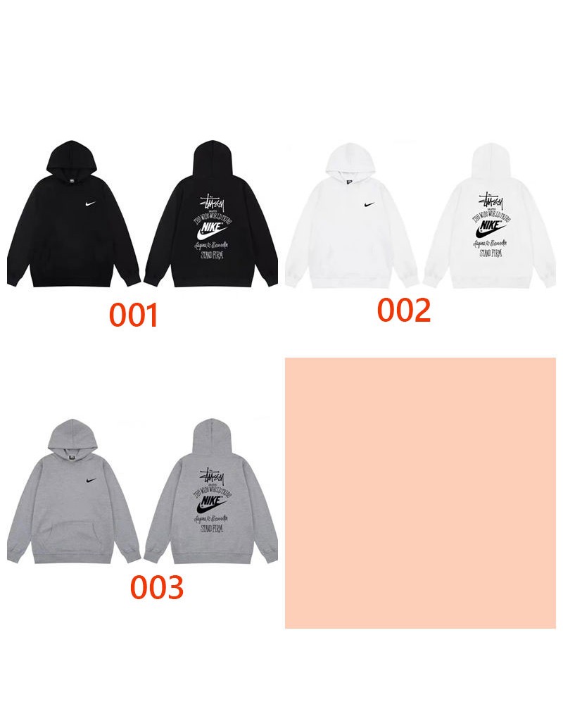 ナイキ stussy ステューシー パーカー男女向け人気カジュアルスウェットトップス