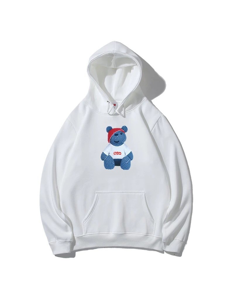 シュプリームヴィトンコラボ パーカーかわいいくまちゃん付き超人気スウェットトップスフード付きメンズレディースウェア