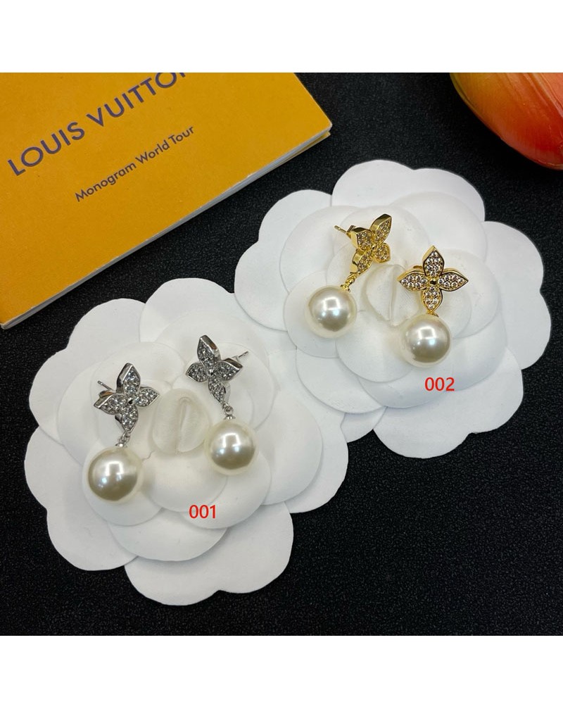 ルイヴィトン ピアス オシャレキラキラ真珠付きかわいいアクセサリー