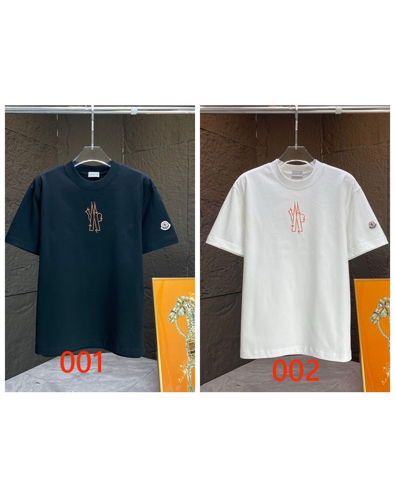 モンクレール Tシャツ半袖精緻刺繍シンプル短袖男女向け