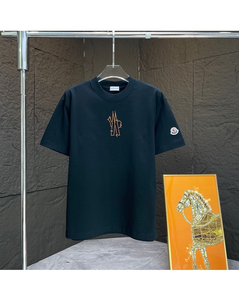 モンクレール Tシャツ半袖精緻刺繍シンプル短袖男女向け