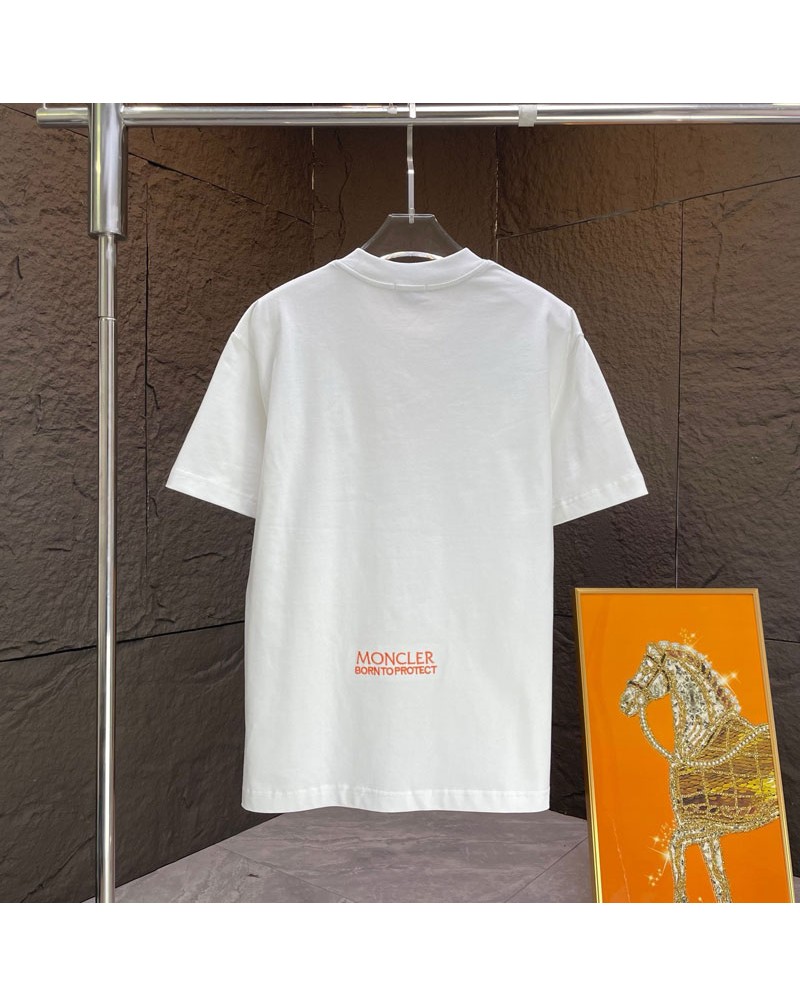 モンクレール Tシャツ半袖精緻刺繍シンプル短袖男女向け