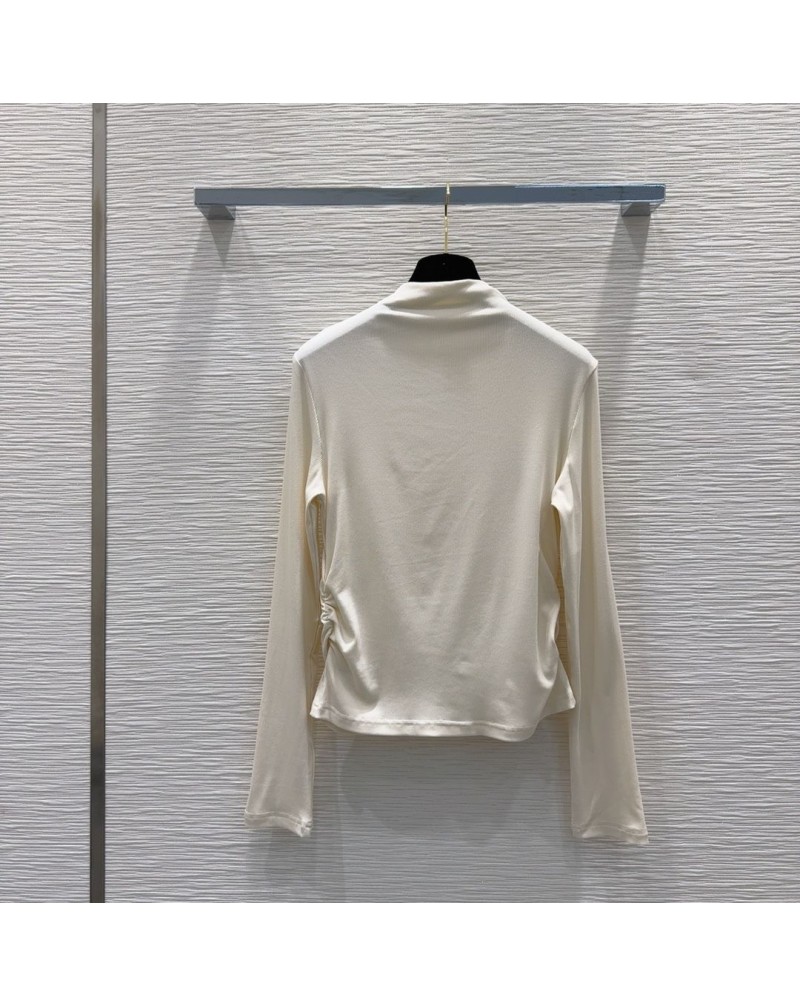 シャネル ハイネットロングシャツ オシャレ小香風 芸能人愛用流行長袖トップス黒白い2色お揃い