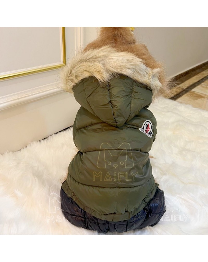 モンクレール ペットダウンジャケット 可愛い 防寒防水子犬ウェアペット用服ファッションフッド付き