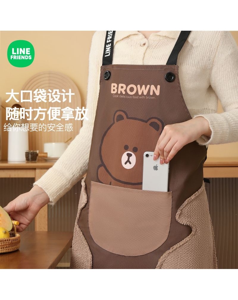 かわいいエプロンキッチン用品 防水・撥油性エプロンライン友達のヒグマ、コニウサギ、サリー付き
