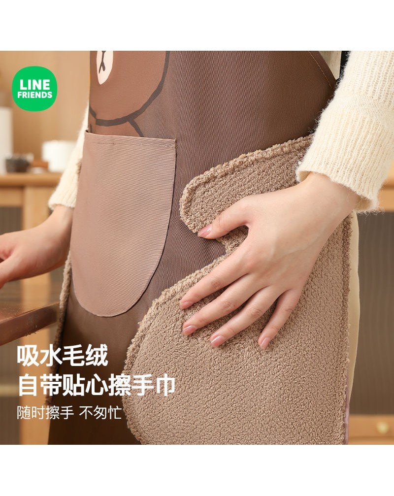 かわいいエプロンキッチン用品 防水・撥油性エプロンライン友達のヒグマ、コニウサギ、サリー付き