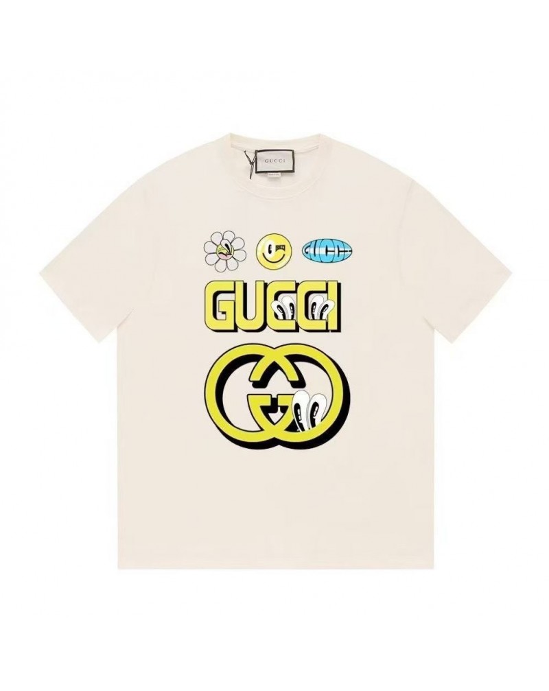 グッチ Tシャツ短袖個性 オシャレプリントティシャツ半袖コットン