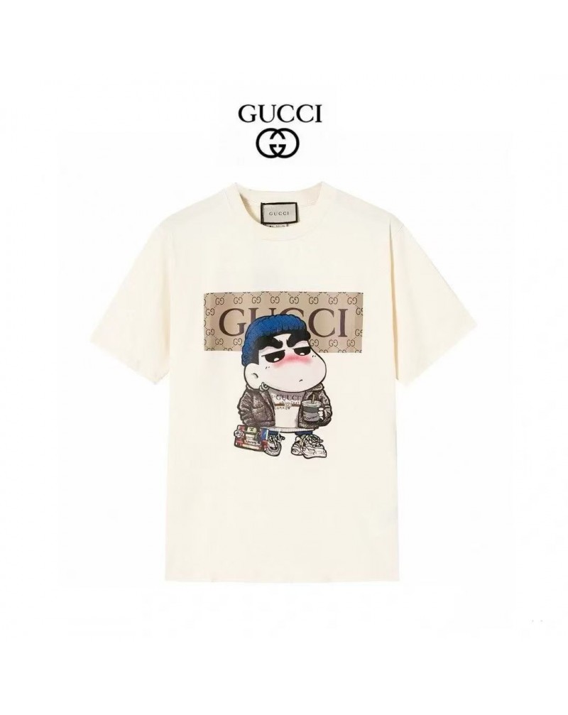 グッチ Tシャツ短袖個性 オシャレプリントティシャツ半袖コットン