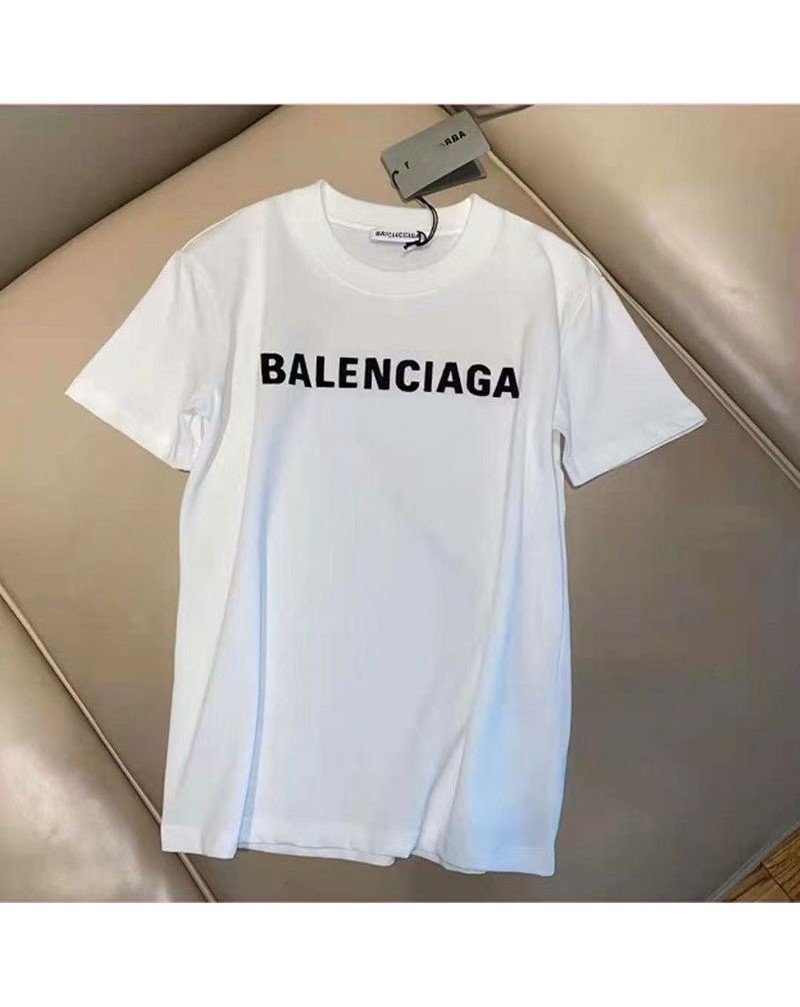 バレンシアガ Tシャツ短袖オシャレ韓国風 コットン精緻刺繍balenciagaティシャツ半袖男女向け