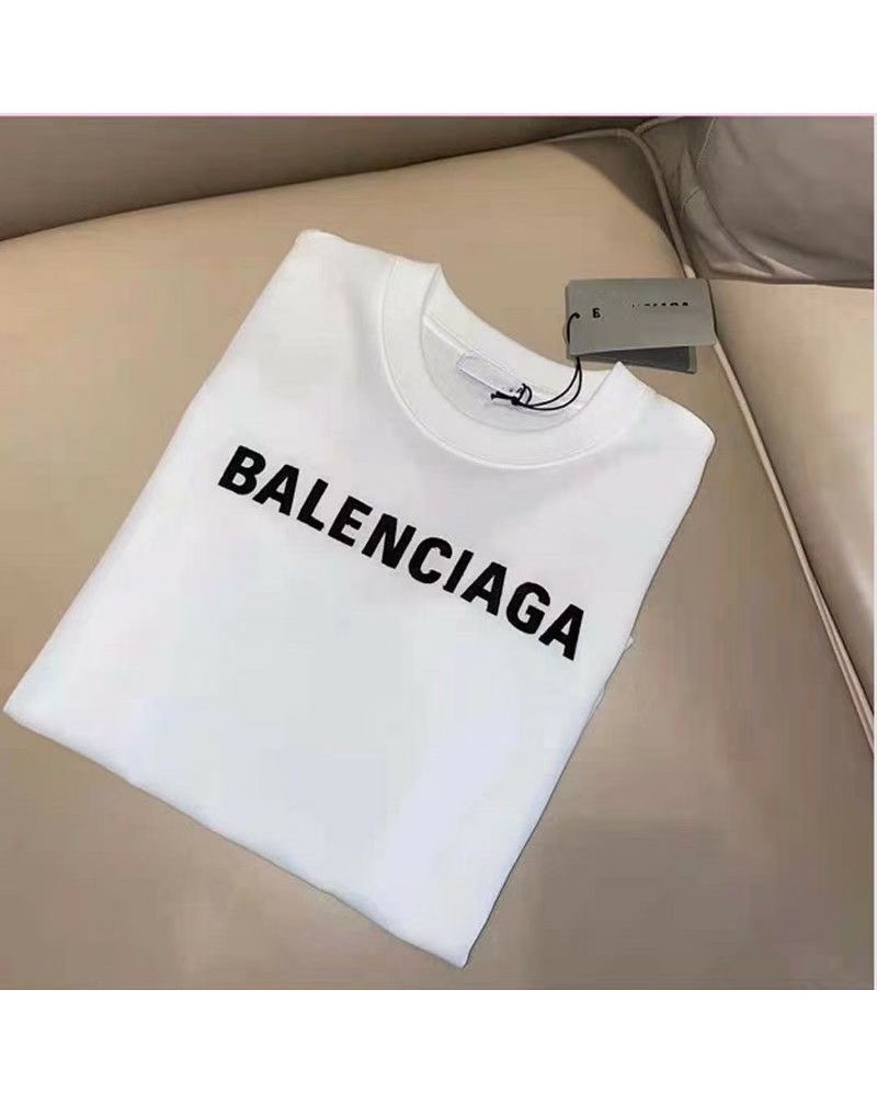 バレンシアガ Tシャツ短袖オシャレ韓国風 コットン精緻刺繍balenciagaティシャツ半袖男女向け