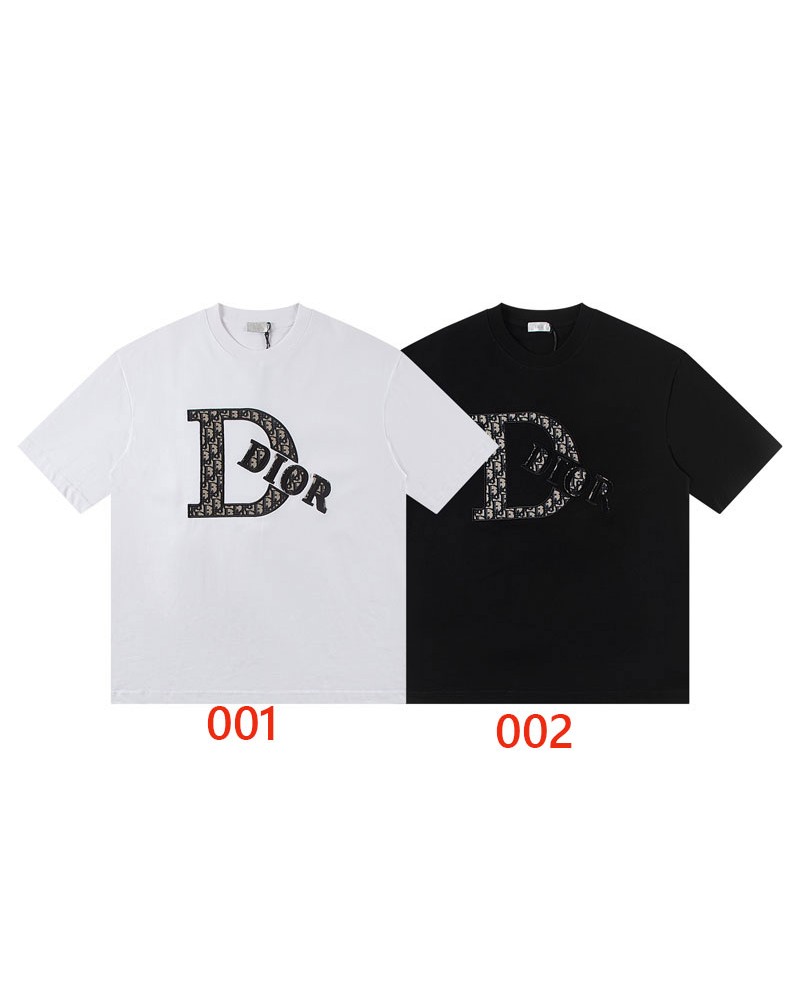 ディオール Tシャツ半袖 ペアお揃い 精緻刺繍ロゴ付きコットン短袖ティシャツカジュアルオシャレ