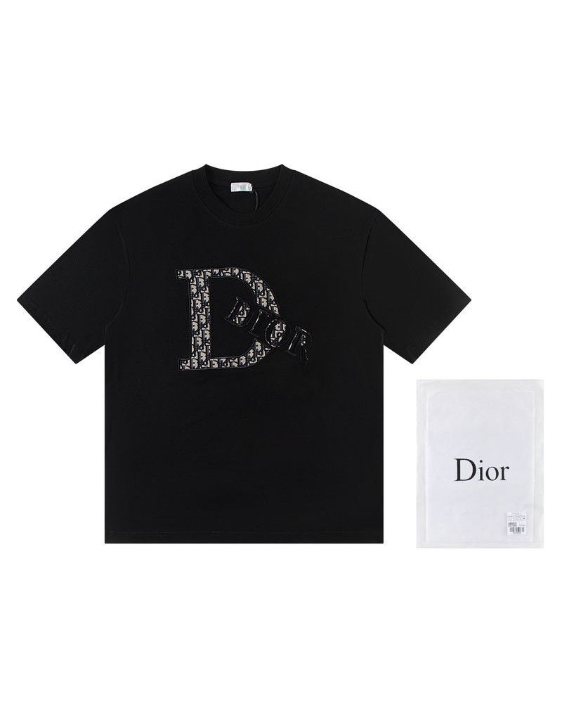 ディオール Tシャツ半袖 ペアお揃い 精緻刺繍ロゴ付きコットン短袖ティシャツカジュアルオシャレ